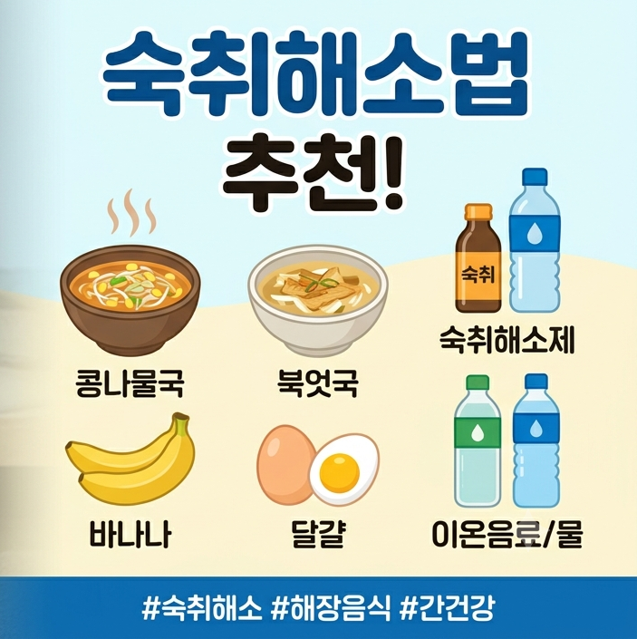 숙취해소제 정말 효과있을까? 숙취해소방법, 해장에 좋은 음식 추천!