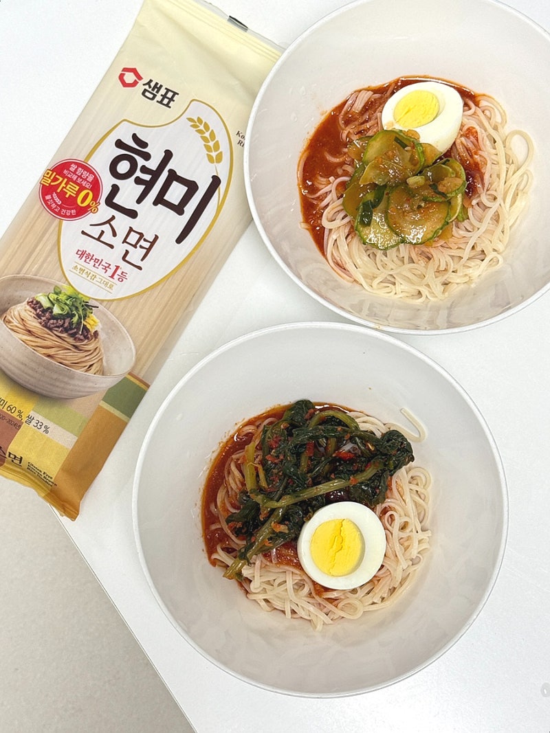 다이어트 면 밀가루가 들어가지 않은 샘표 현미 소면 먹어봤다궁!