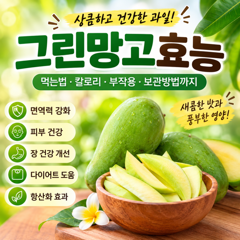 그린망고 7가지 효능, 상큼한 열대과일 먹는법 보관법 주의점 꼼꼼 가이드