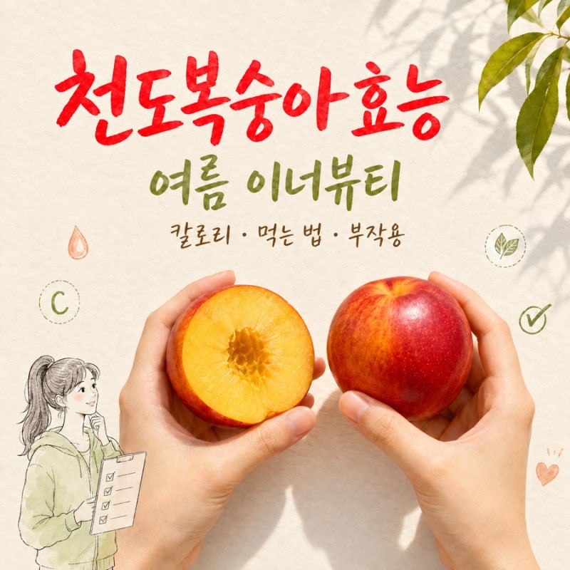 천도복숭아효능｜여름 이너뷰티 식단에 좋은 이유, 칼로리·먹는 법·부작용