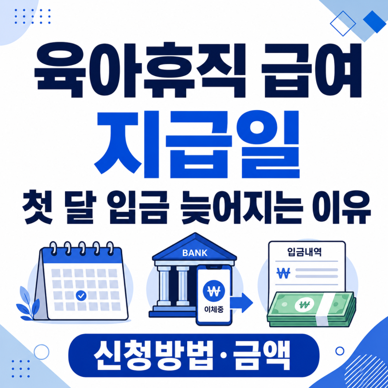 육아휴직 급여 지급일 첫 달 입금 늦어지는 이유 신청방법 금액