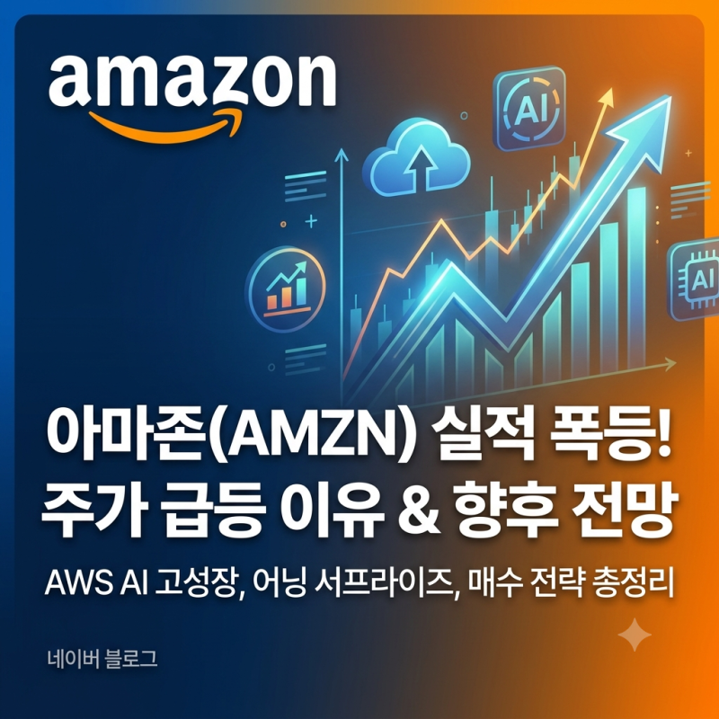 아마존(AMZN) 실적 발표 후 주가 폭등! 어닝 서프라이즈 이유와 AWS 성장의 의미, 향후 주가 전....