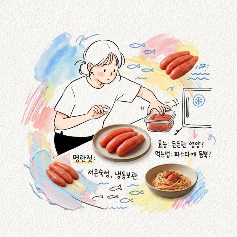 명란젓은 저온에서 숙성이 멈추는데 보관법 냉동보관 유통기한 칼로리 먹는법 파스타 요리