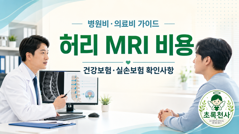 허리 MRI 비용 │ 디스크 검사비가 달라지는 이유와 실손보험 확인사항
