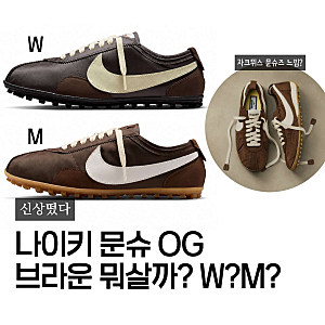 나이키 문슈 브라운 왜 두 가지일까? W M 차이부터 자크뮈스 문슈즈까지