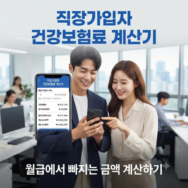 직장가입자 건강보험료 계산기 월급에서 빠지는 금액 계산하기