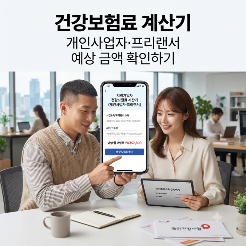 건강보험료 계산기 개인사업자·프리랜서 예상 금액 확인하기