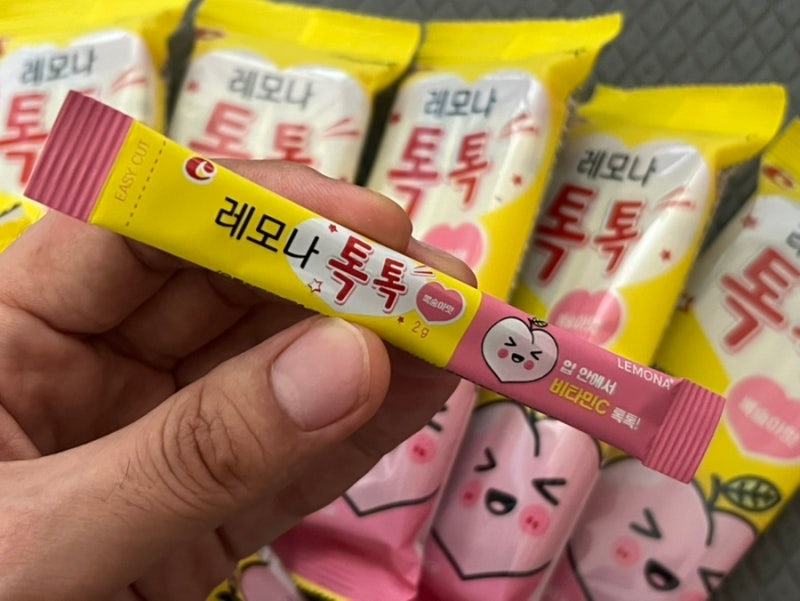 레모나 톡톡 복숭아맛 후기, 맛있게 챙기는 비타민C 파우더