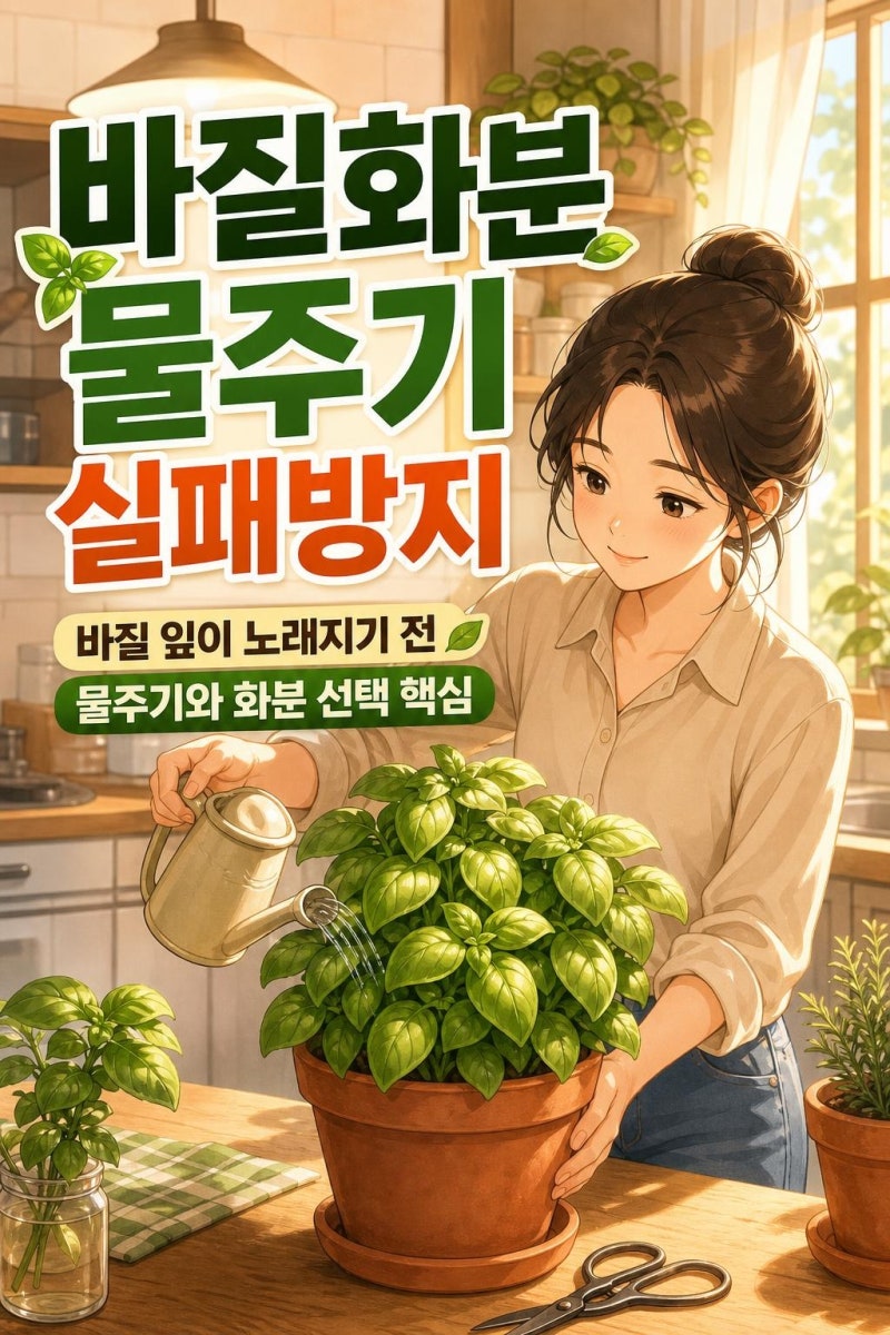 바질 화분 키우기 물주기, 잎이 노래지기 전 꼭 봐야 할 7가지 관리법