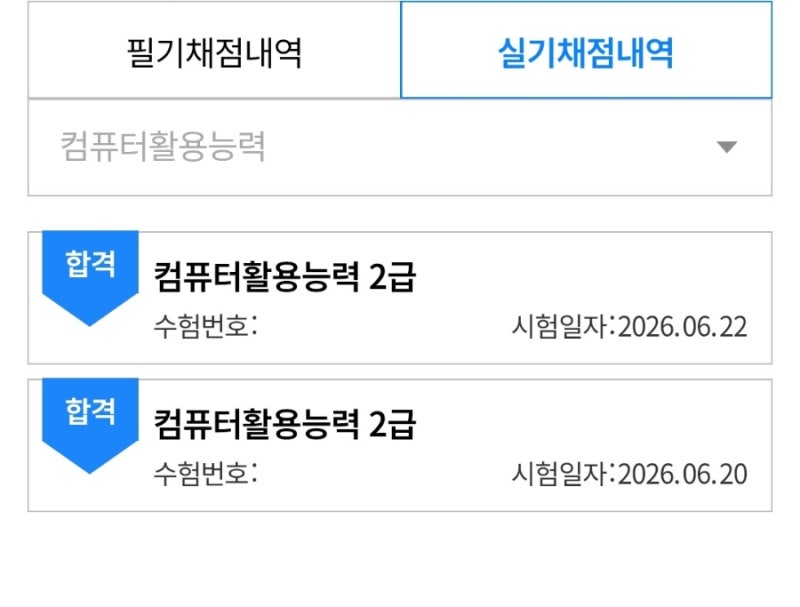 [컴활의 정석] 컴활 2급 합격 후기(+공부법)(실기 2트, 2합)