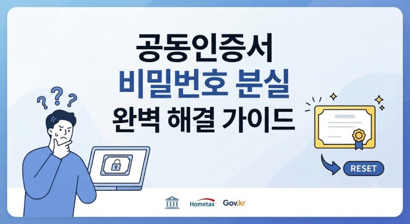 공동인증서 비밀번호 분실 시 대처법 및 재발급 가이드