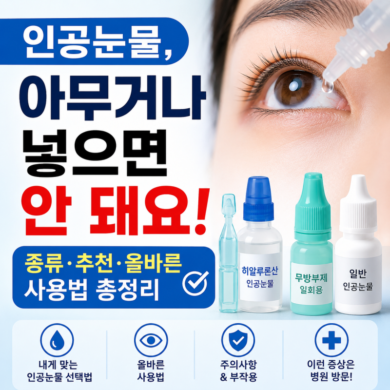 인공눈물, 아무거나 넣으면 안 돼요! 종류·추천·올바른 사용법 총정리