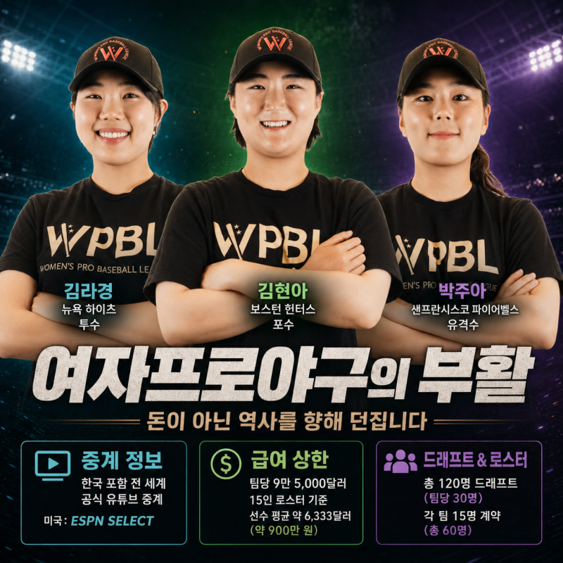 2026 WPBL 중계 일정 정보 (여자 메이저리그로 불리는 미국 여자프로야구 연봉 총정리, 개막전 ....