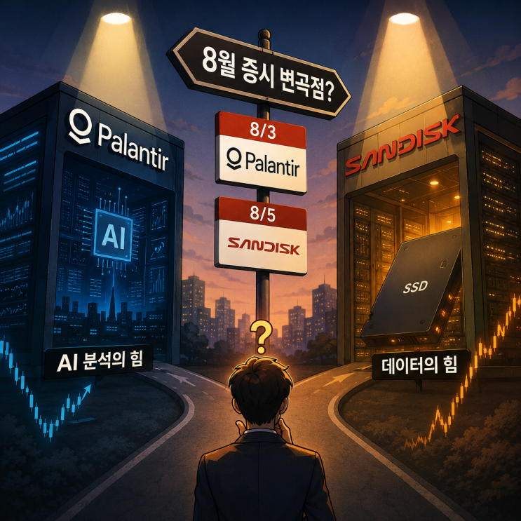 8월 기술주 향방 가를 시험대, 팔란티어·<b>샌디스크 실적 발표</b> 주목