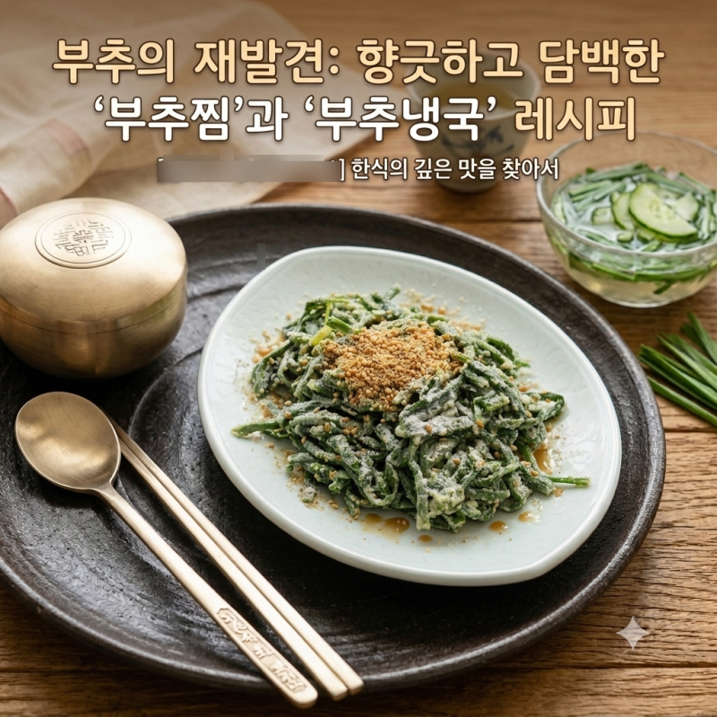 [부추 요리] 고소하고 건강한 부추 콩가루 찜무침 & 시원한 부추 냉국 레시피