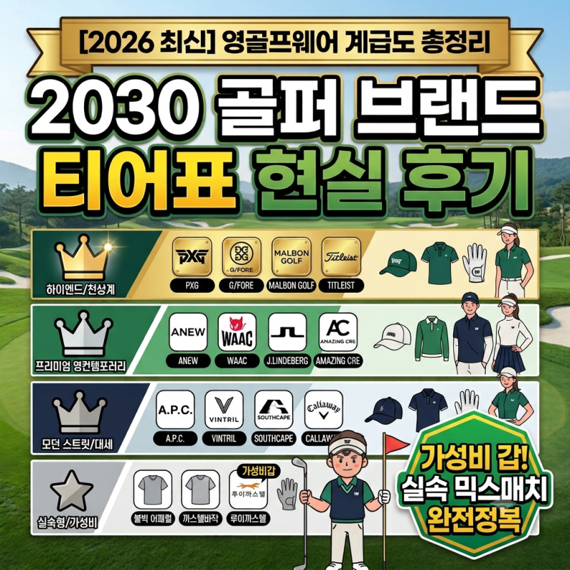 [2026 최신] 영골프웨어 계급도 총정리 | 2030 골퍼 브랜드 티어표 현실 후기