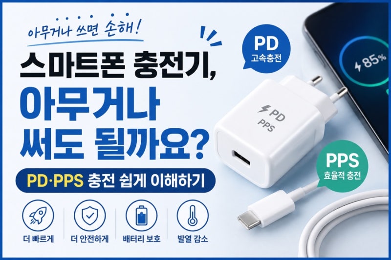 스마트폰 충전기, 아무거나 써도 될까요? PD·PPS 충전 쉽게 이해하기