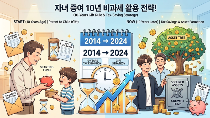 부모 자녀 간 증여세 면제한도 10년 주기 절세 전략 총정리