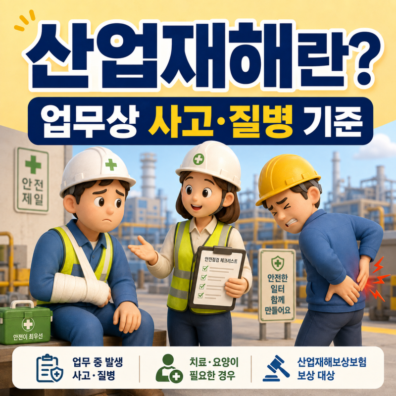 산업재해란 무엇일까? 업무상 사고·질병 인정 기준