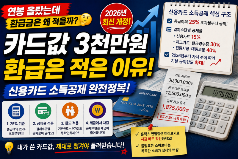 카드값 3천만 원 썼는데 왜 연말정산 환급은 적을까