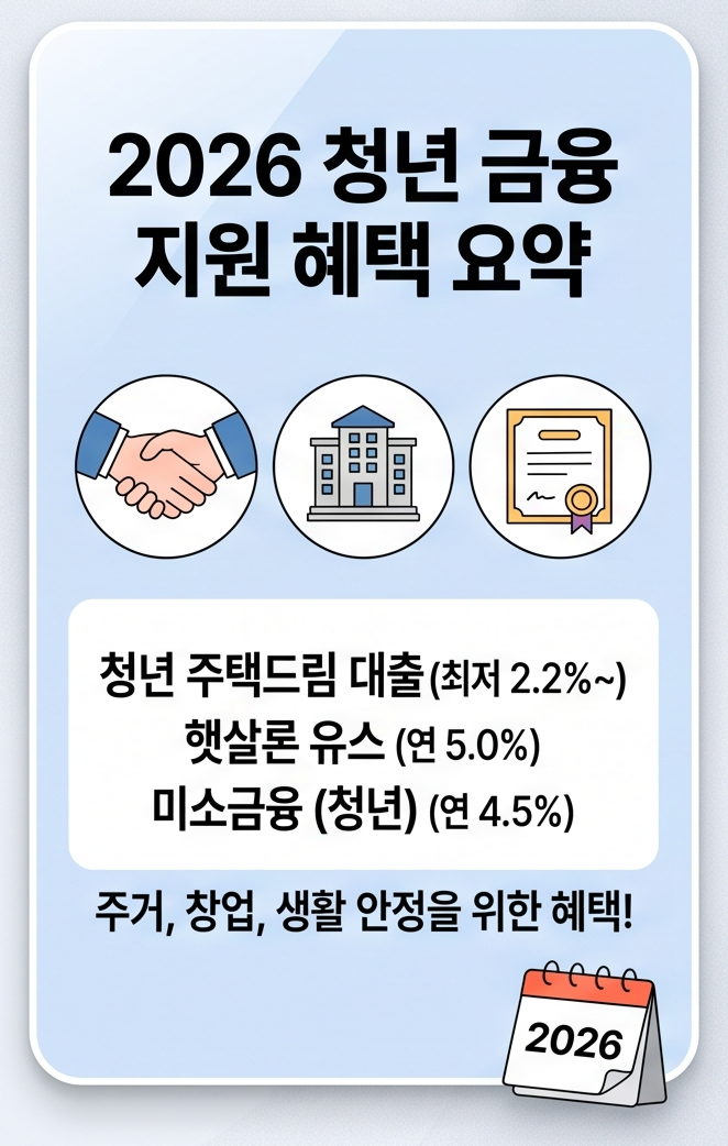 "아직도 고금리 내세요?" 2026 정부 지원 청년 전월세·창업 대출 혜택 완벽 분석