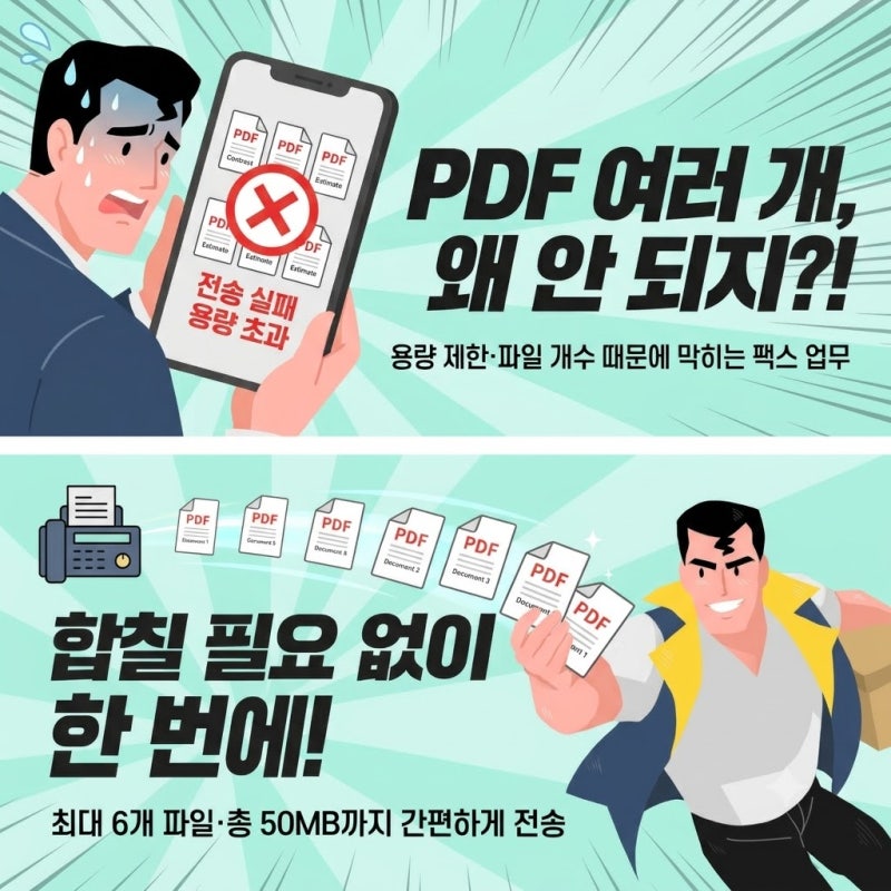 PDF 여러 개 한 번에 팩스 보내는 방법, 모바일팩스로 안 될 때 해결했습니다