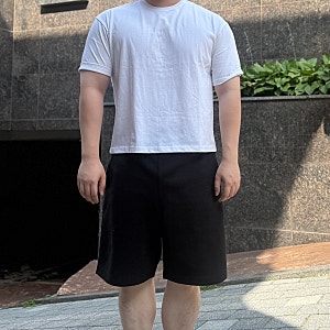 유핑 옴므라벨 반팔 블랙라벨 세미크롭 티셔츠 내 돈 내산 리뷰