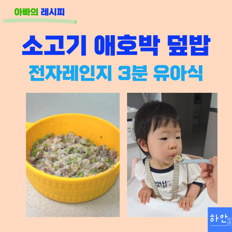 아기 소고기 애호박 덮밥 전자레인지 3분 유아식