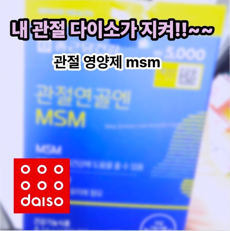 장시간 서있는 직업?다이소 종근당 관절연골엔 MSM 효능.부작용.복용법