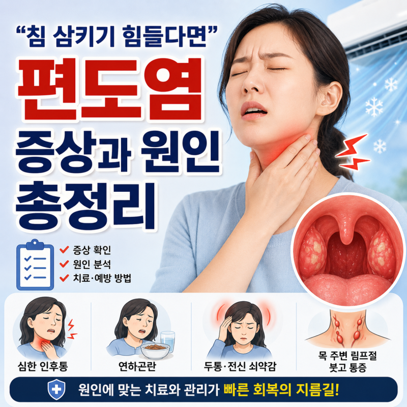 "침 삼키기 힘들다면" 편도염 증상과 원인 총정리