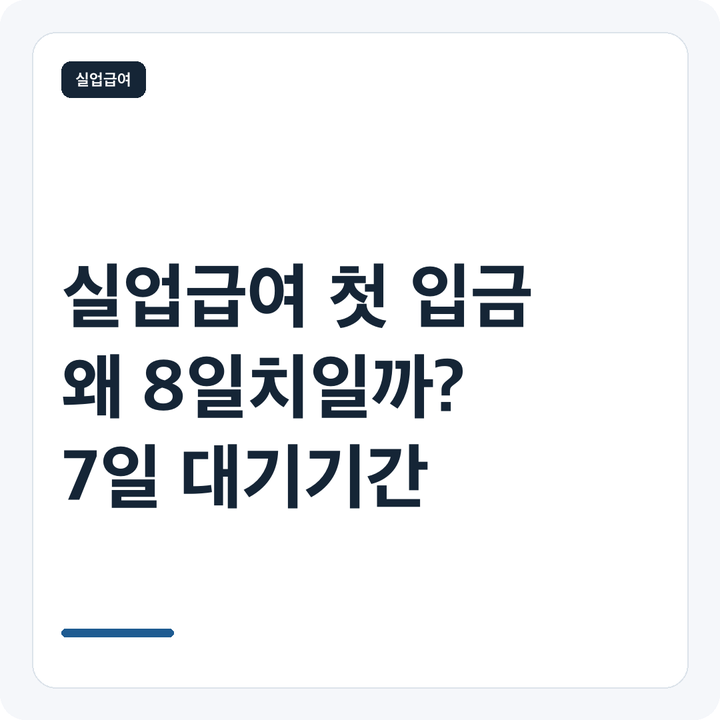 실업급여 첫 입금 왜 8일치만? 7일 대기기간·금액 계산