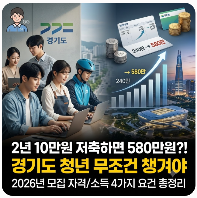 매달 10만원 넣었더니 580만원으로 돌아온다는 경기도 청년 통장