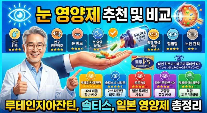 눈 영양제 추천 및 비교: 루테인지아잔틴, 솔티스, 일본 영양제 총정리