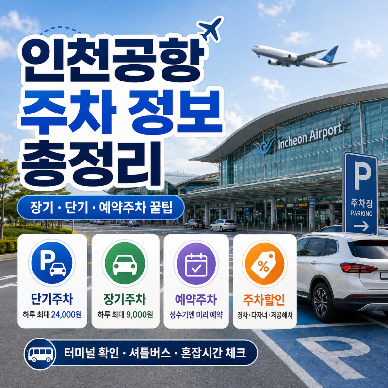 인천공항 주차 정보 총정리 | 장기·단기 주차, 주차 예약 꿀팁
