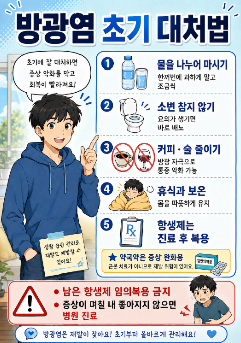 방광염 약국약 먹어도 될까? 효과 주의사항 재발방지까지 총정리