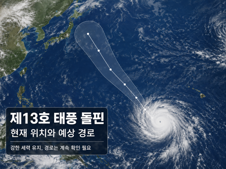 제13호 <b>태풍 돌핀</b> 현재 위치, 8월 초 우리나라 영향은?... 