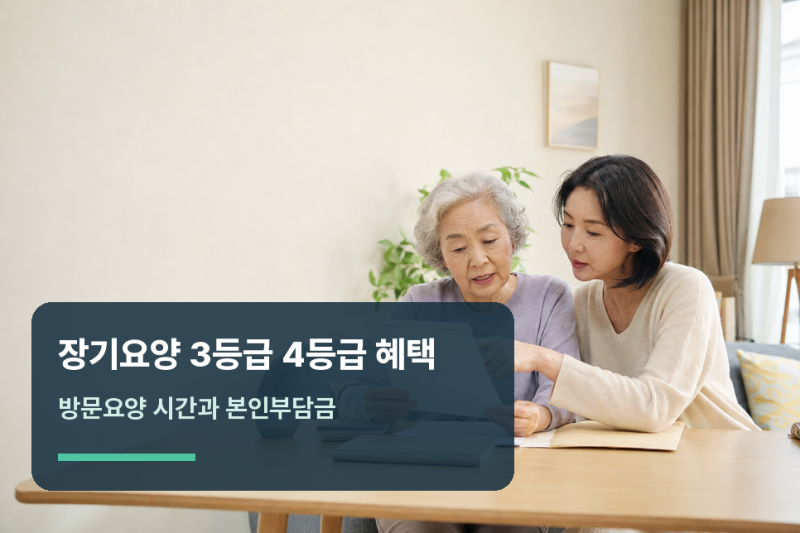 장기요양등급 3등급 4등급 혜택 방문요양 시간과 본인부담금