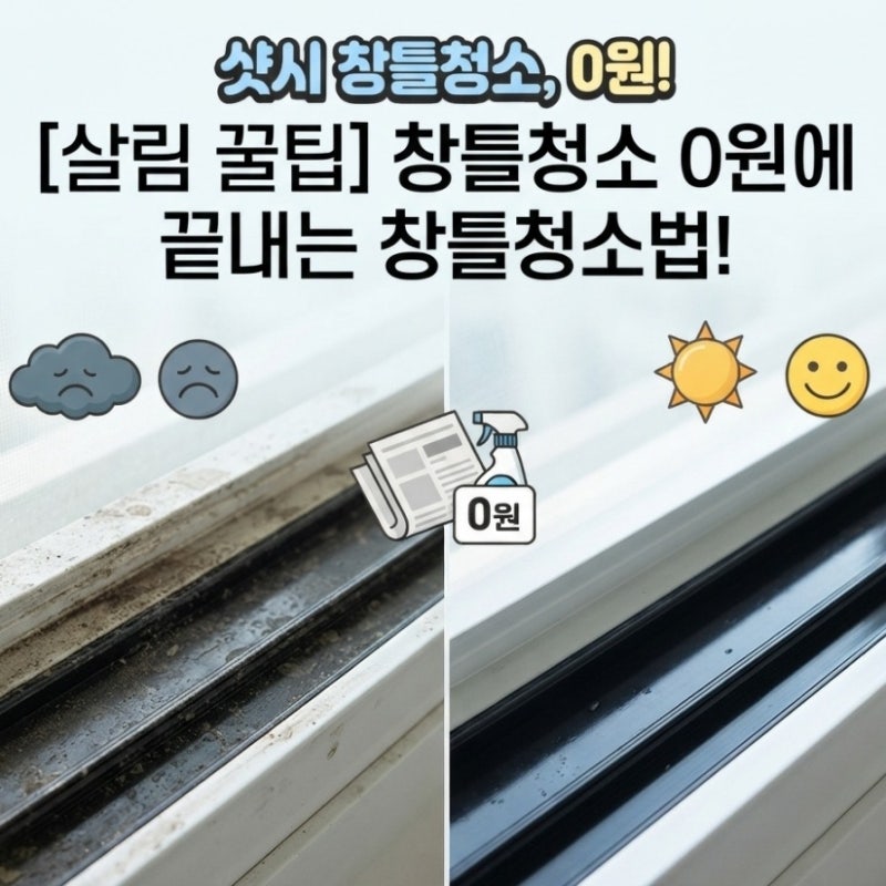 미루던 창틀청소 0원에 끝내는 창틀청소법!