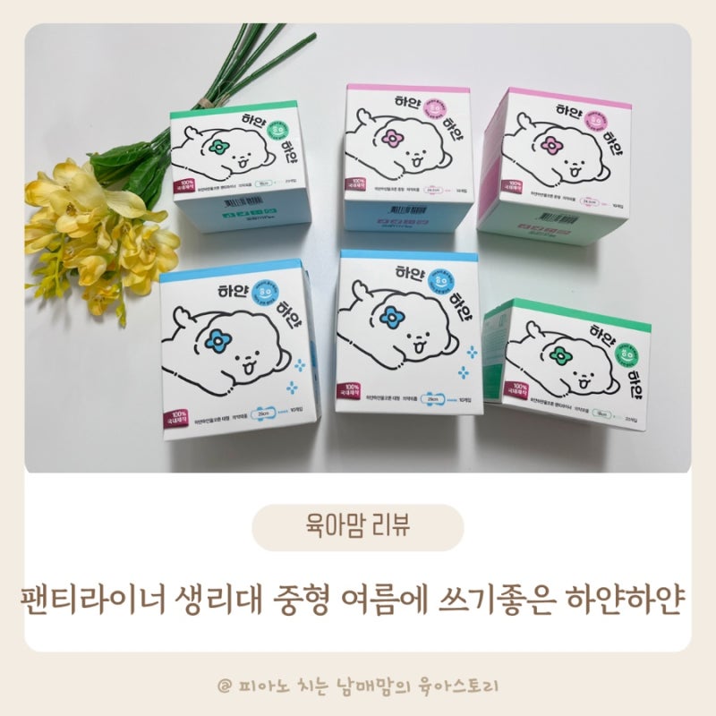 팬티라이너 생리대 중형 여름에 쓰기좋은 하얀하얀