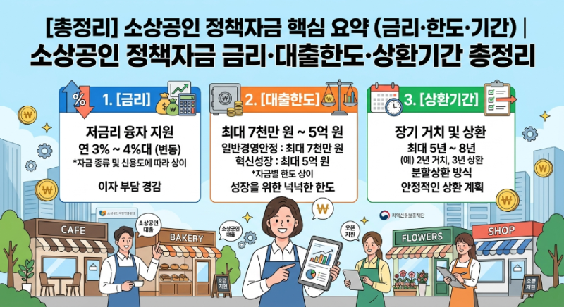 [최신] 소상공인 정책자금 금리·대출한도·상환기간 완벽 가이드 총정리