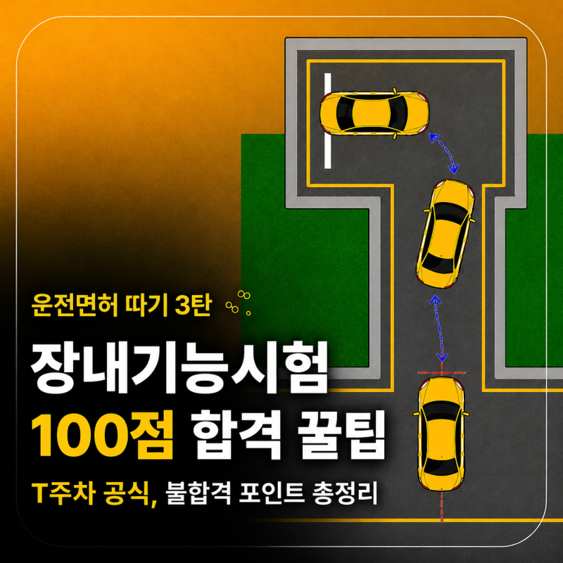 운전면허 따기 3탄:: 장내기능시험 100점 꿀팁, T주차 공식, 불합격 포인트 총정리 (ft. OK운전면....