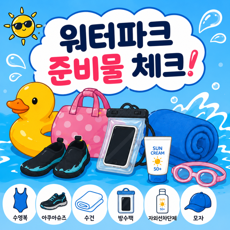워터파크 준비물 체크리스트｜캐리비안베이·오션월드·롯데워터파크
