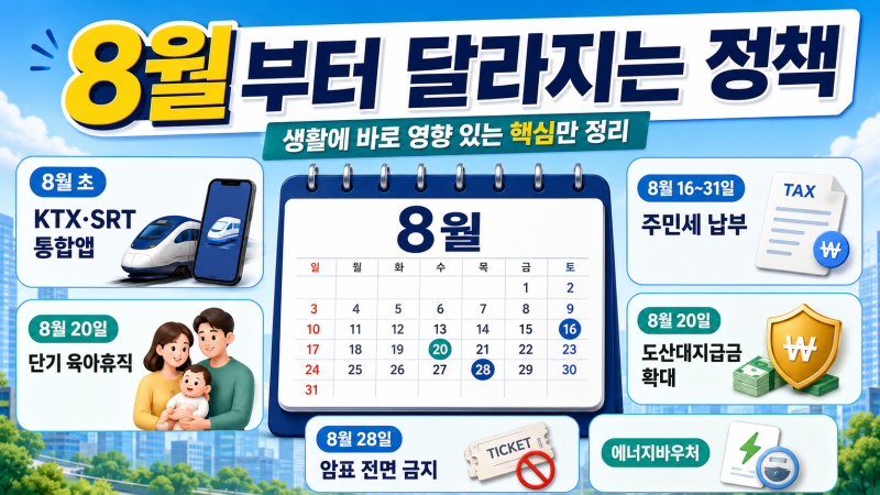 2026년 8월부터 달라지는 제도 정리｜내 생활에 걸리는 것만