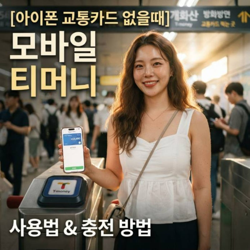 아이폰 교통카드 없을때 모바일 티머니 사용법 충전 방법