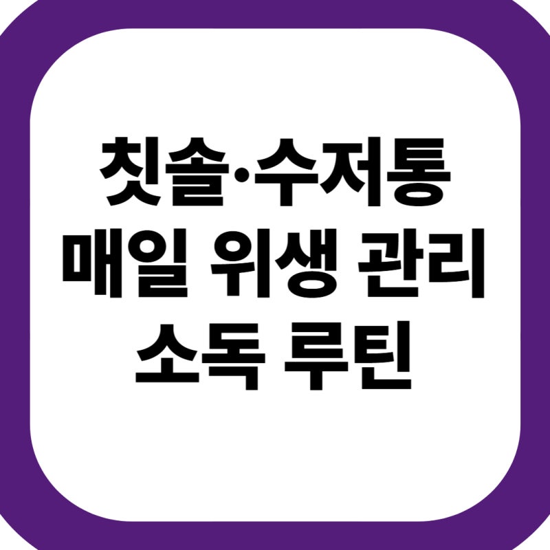 매일 쓰는 칫솔과 수저통 위생적으로 관리하는 소독 루틴