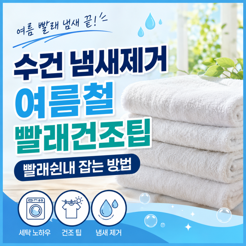 '여름 빨래 냄새' 여름철 수건 냄새제거법! 빨래건조팁! 빨래쉰내 잡는 방법