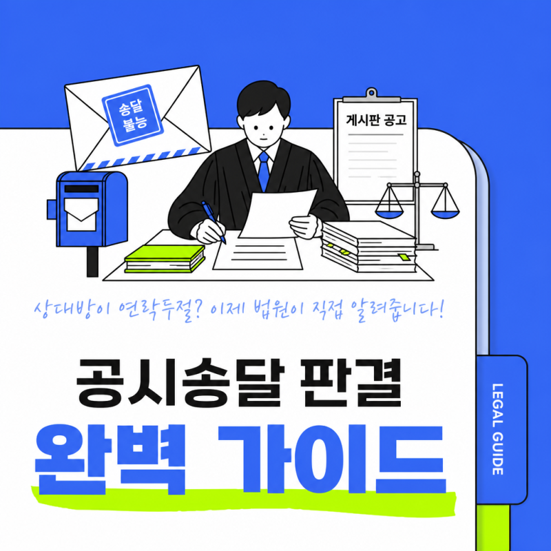공시송달 판결, 상대방 주소를 몰라도 소송 이기는 방법 (뜻·요건·절차 총정리)