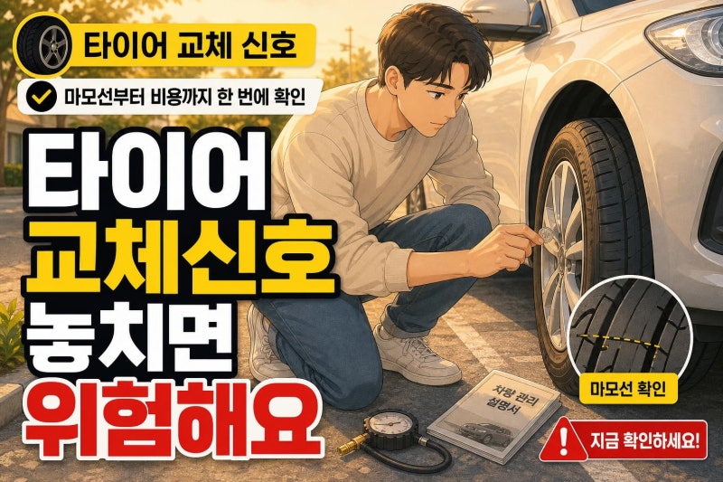 자동차 타이어 교체 시기 확인 방법, 사고 전 알아야 할 5가지 신호