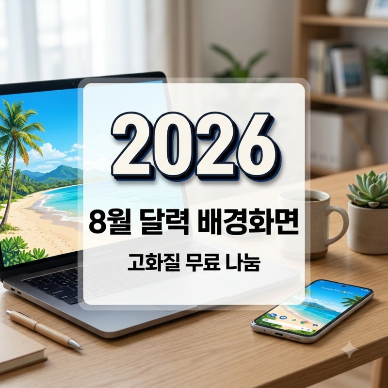 2026년 8월 달력 배경화면 고화질 무료 다운로드 및 추천 5선