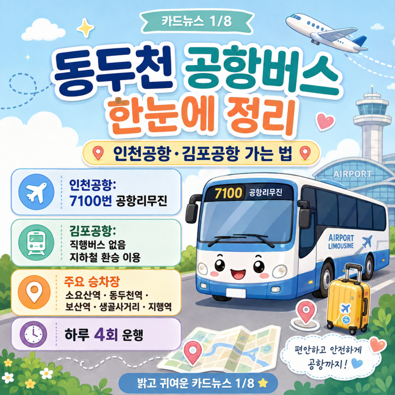 동두천 공항버스, 인천공항·김포공항 리무진 시간표 요금 예매 타는곳 한 번에 정리